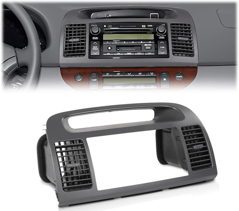 GPLUS Center Dash Bezel Trim Compatible with Toyota Camry 2002-2006 Radio Bezel AC Air Vents Gray Dashboard Cover - Image 1